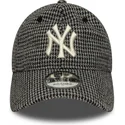 new-era-curved-brim-9twenty-houndstooth-new-york-yankees-mlb-black-adjustable-cap