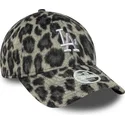 new-era-curved-brim-women-9forty-cosy-animal-los-angeles-dodgers-mlb-black-adjustable-cap