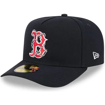 New Era Curved Brim 59FIFTY A Frame Wired Boston Red Sox MLB Navy Blue Fitted Cap