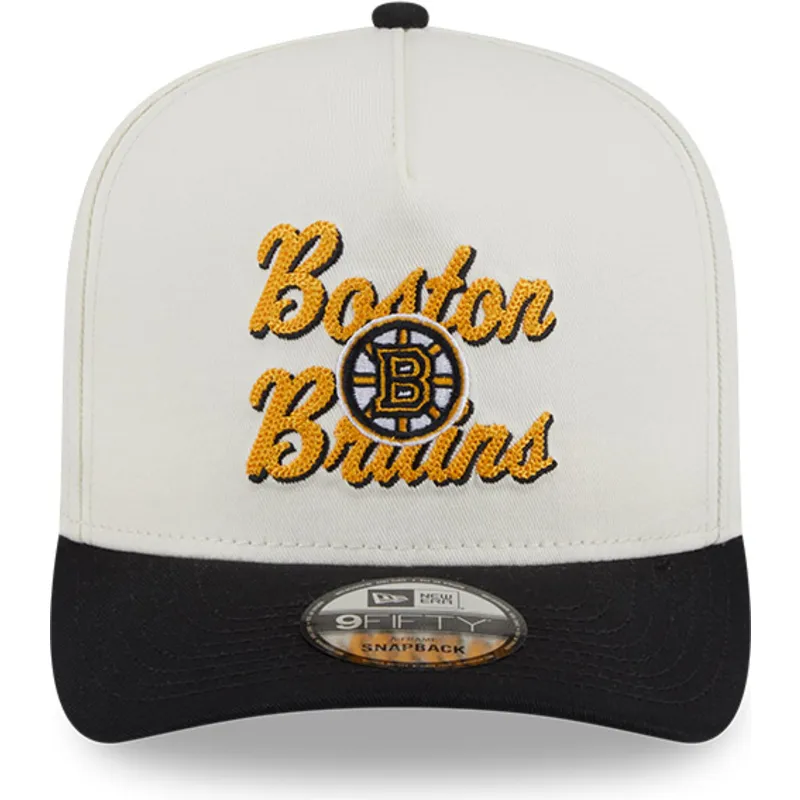 mutsid-kumer-beez-snapback-9fifty-a-frame-chainstitch-boston-bruins-nhl-new-era