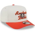 new-era-curved-brim-9fifty-a-frame-chainstitch-anaheim-ducks-nhl-beige-and-orange-snapback-cap