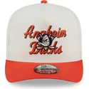 new-era-curved-brim-9fifty-a-frame-chainstitch-anaheim-ducks-nhl-beige-and-orange-snapback-cap