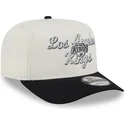 new-era-curved-brim-9fifty-a-frame-chainstitch-los-angeles-kings-nhl-beige-and-black-snapback-cap