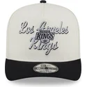 new-era-curved-brim-9fifty-a-frame-chainstitch-los-angeles-kings-nhl-beige-and-black-snapback-cap