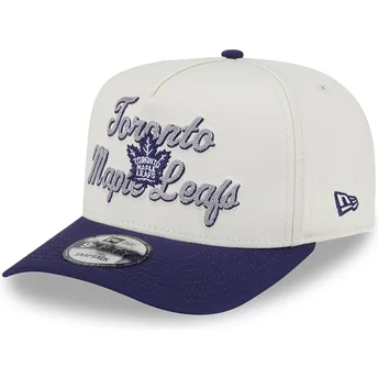 New Era Curved Brim 9FIFTY A Frame Chainstitch Toronto Maple Leafs NHL Beige and Purple Snapback Cap