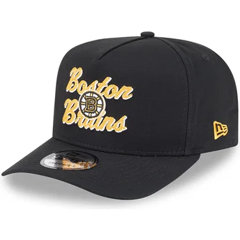 New Era Curved Brim 9FIFTY A Frame Chainstitch Boston Bruins NHL Black Snapback Cap