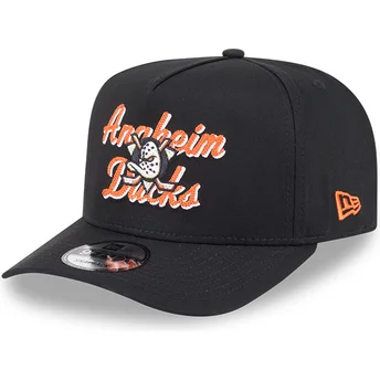 New Era Curved Brim 9FIFTY A Frame Chainstitch Anaheim Ducks NHL Black Snapback Cap