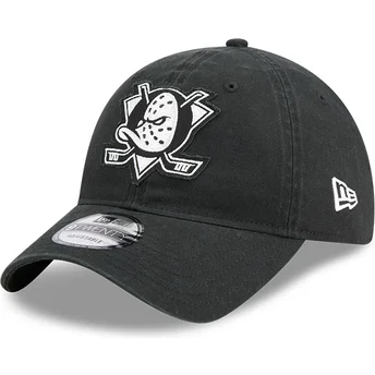 New Era Curved Brim 9TWENTY Stamp Anaheim Ducks NHL Black Adjustable Cap
