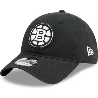 New Era Curved Brim 9TWENTY Stamp Boston Bruins NHL Black Adjustable Cap