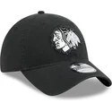new-era-curved-brim-9twenty-stamp-chicago-blackhawks-nhl-black-adjustable-cap