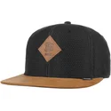 djinns-flat-brim-honey-knit-black-and-brown-snapback-cap