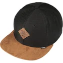 djinns-flat-brim-honey-knit-black-and-brown-snapback-cap