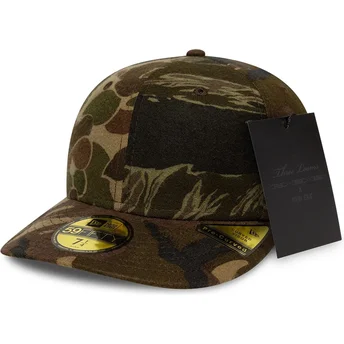 Mütsid kumer kamuflaaž reguleeritav 59FIFTY Pre-Curved Brushed Cotton Three Looms Woodland New Era