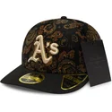 new-era-curved-brim-59fifty-low-profile-floral-cord-three-looms-printed-corduroy-oakland-athletics-mlb-black-fitted-cap