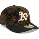 new-era-curved-brim-59fifty-low-profile-floral-cord-three-looms-printed-corduroy-oakland-athletics-mlb-black-fitted-cap