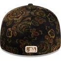 new-era-curved-brim-59fifty-low-profile-floral-cord-three-looms-printed-corduroy-oakland-athletics-mlb-black-fitted-cap