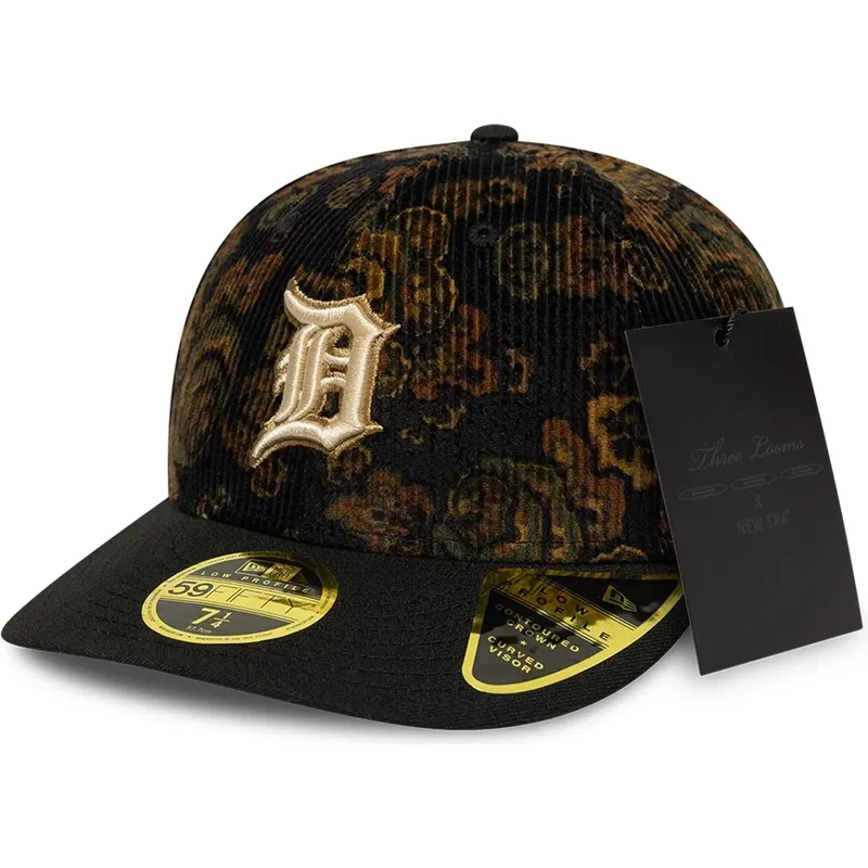 cap-kumer-black-ajustada-59fifty-low-profile-floral-cord-three-looms-printed-corduroy-detroit-tigers-mlb-new-era