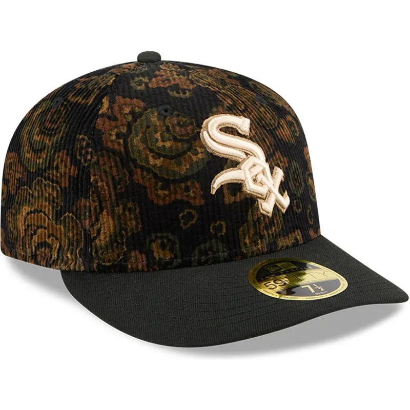 mutsid-kumer-must-liibuv-59fifty-low-profile-floral-cord-three-looms-printed-corduroy-chicago-white-sox-mlb-new-era