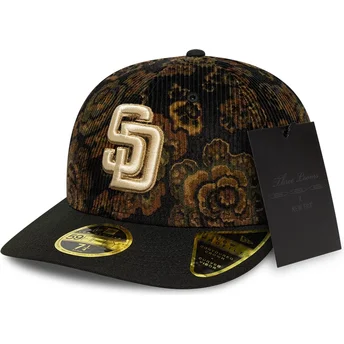 Cap kumer black ajustada 59FIFTY Low Profile Floral Cord Three Looms Printed Corduroy San Diego Padres MLB New Era