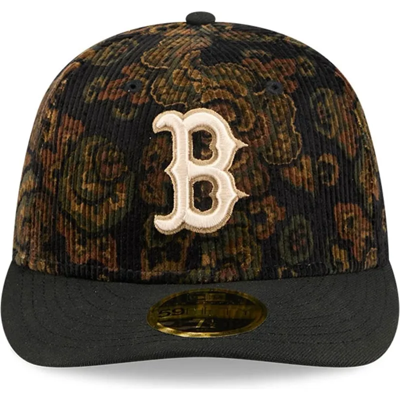 mutsid-kumer-must-liibuv-59fifty-low-profile-floral-cord-three-looms-printed-corduroy-boston-red-sox-mlb-new-era
