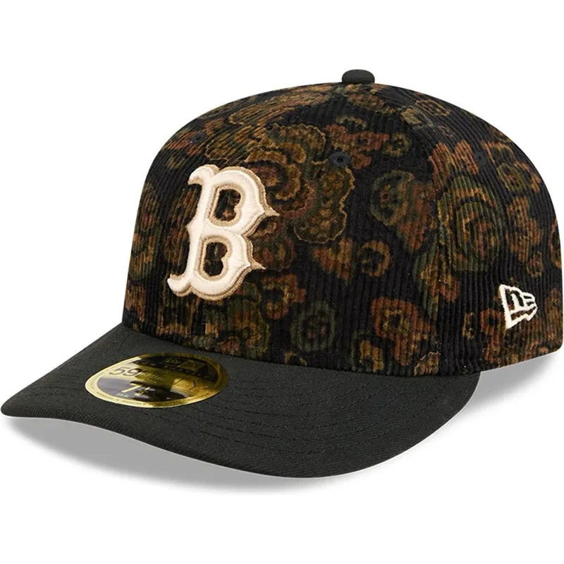 mutsid-kumer-must-reguleeritav-59fifty-low-profile-floral-cord-three-looms-printed-corduroy-boston-red-sox-mlb-new-era