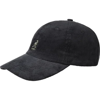 Kangol Curved Brim Cord Baseball Black Adjustable Cap