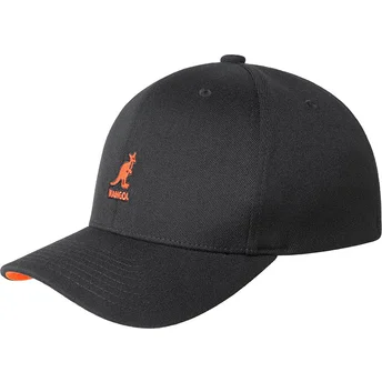 Kangol Curved Brim Wool Flexfit Baseball Beluga Black Fitted Cap