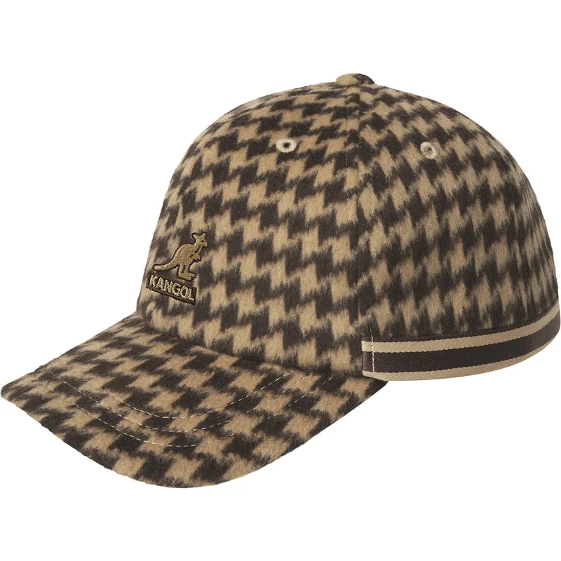 kangol-curved-brim-block-zig-baseball-brown-adjustable-cap