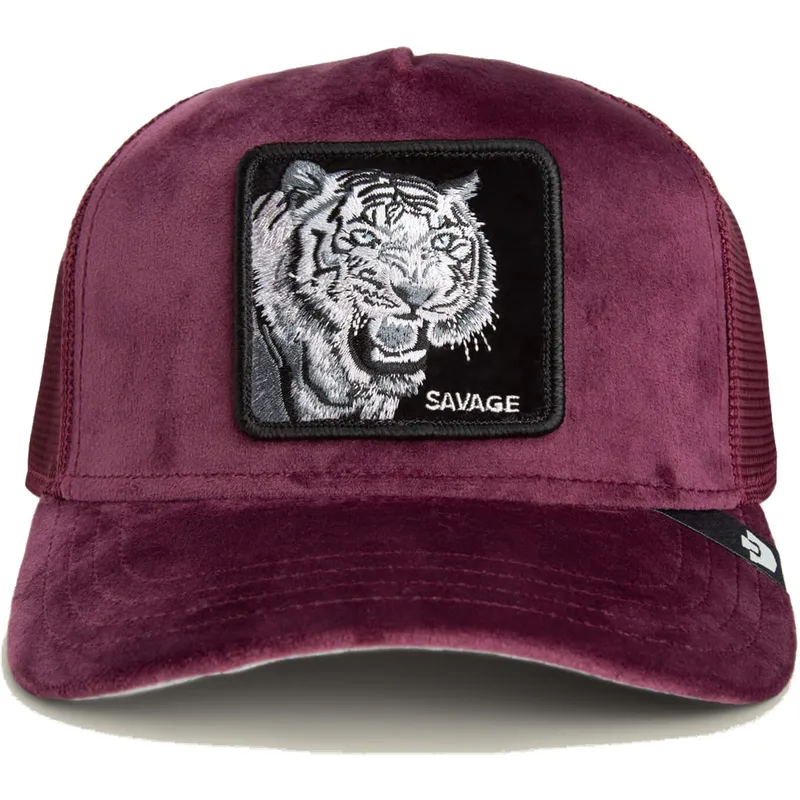 mutsid-kumer-punane-snapback-savage-tiger-velour-the-farm-goorin-bros