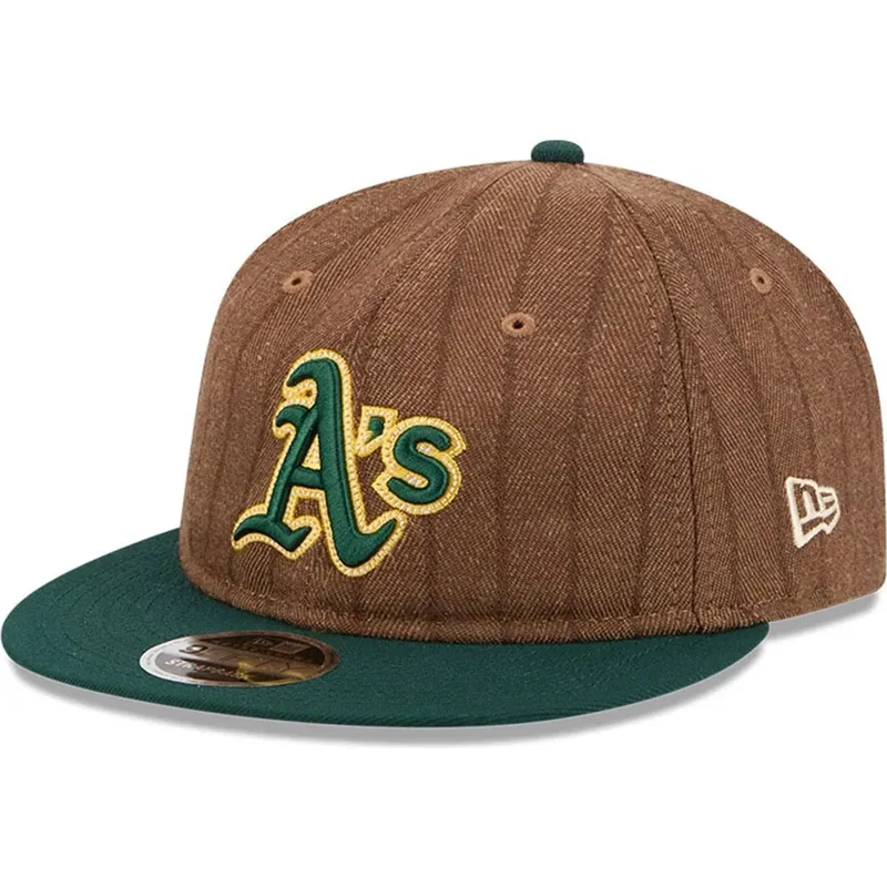 mutsid-lame-pruun-reguleeritav-9fifty-retro-crown-wool-pinstripe-oakland-athletics-mlb-new-era