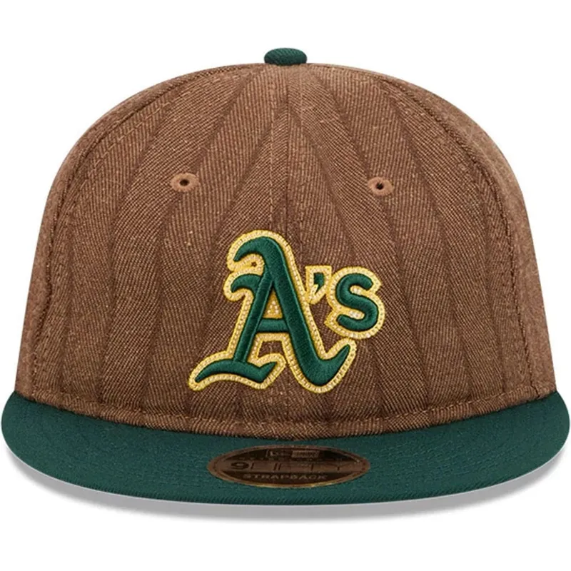 mutsid-lame-pruun-reguleeritav-9fifty-retro-crown-wool-pinstripe-oakland-athletics-mlb-new-era