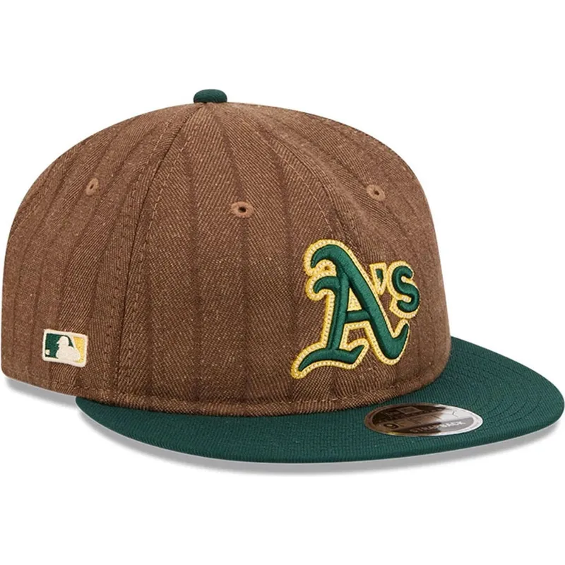 mutsid-lame-pruun-reguleeritav-9fifty-retro-crown-wool-pinstripe-oakland-athletics-mlb-new-era