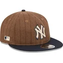 new-era-flat-brim-9fifty-retro-crown-wool-pinstripe-new-york-yankees-mlb-brown-and-navy-blue-adjustable-cap