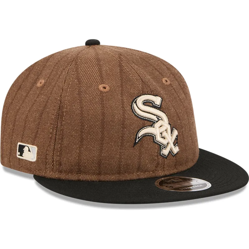mutsid-lame-pruun-reguleeritav-rihm-9fifty-retro-crown-wool-pinstripe-chicago-white-sox-mlb-new-era