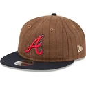new-era-flat-brim-9fifty-retro-crown-wool-pinstripe-atlanta-braves-mlb-brown-and-navy-blue-adjustable-cap