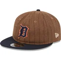 new-era-flat-brim-9fifty-retro-crown-wool-pinstripe-detroit-tigers-mlb-brown-and-navy-blue-adjustable-cap