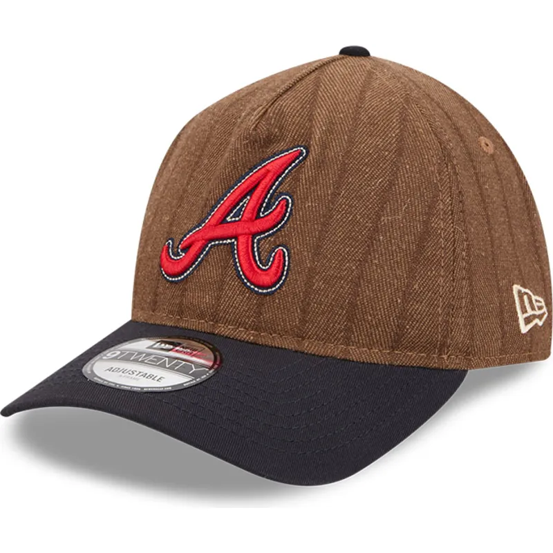 cap-kumer-brown-adjustable-strap-9twenty-a-frame-wool-pinstripe-atlanta-braves-mlb-new-era