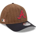 cap-kumer-brown-adjustable-strap-9twenty-a-frame-wool-pinstripe-atlanta-braves-mlb-new-era