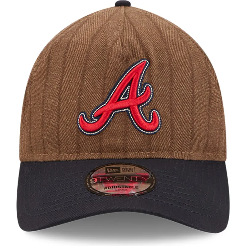 cap-kumer-brown-adjustable-strap-9twenty-a-frame-wool-pinstripe-atlanta-braves-mlb-new-era