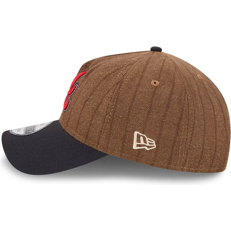cap-kumer-brown-adjustable-strap-9twenty-a-frame-wool-pinstripe-atlanta-braves-mlb-new-era