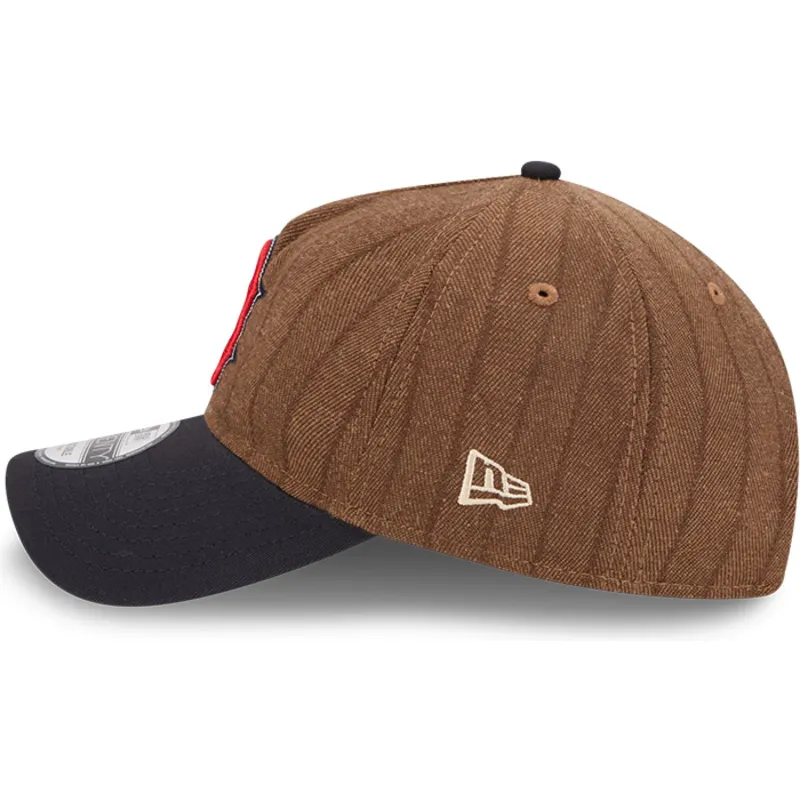 cap-kumer-brown-adjustable-strap-9twenty-a-frame-wool-pinstripe-boston-red-sox-mlb-new-era