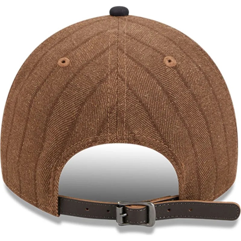 cap-kumer-brown-adjustable-strap-9twenty-a-frame-wool-pinstripe-boston-red-sox-mlb-new-era