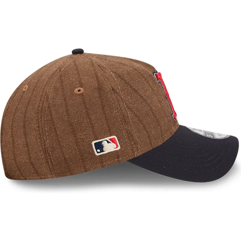 cap-kumer-brown-adjustable-strap-9twenty-a-frame-wool-pinstripe-boston-red-sox-mlb-new-era