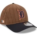 cap-kumer-brown-adjustable-strap-9twenty-a-frame-wool-pinstripe-detroit-tigers-mlb-new-era