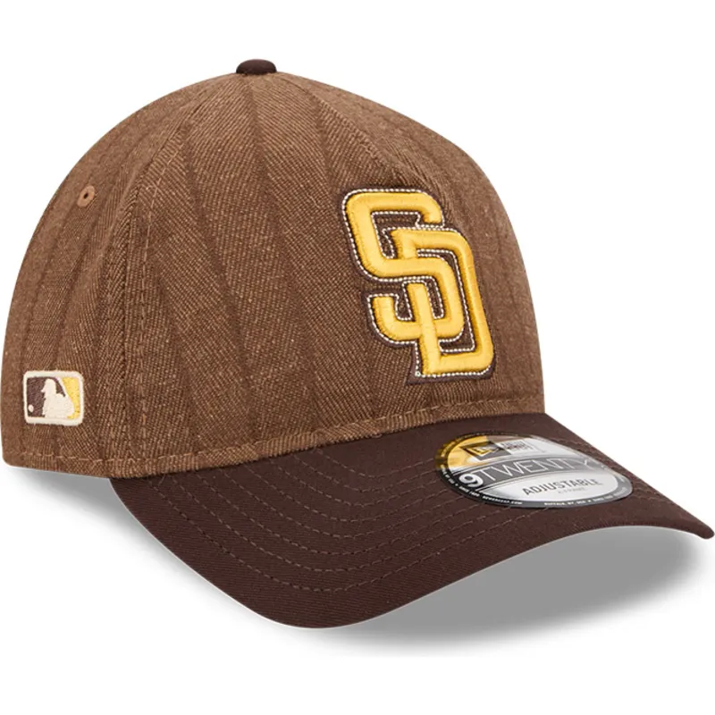mutsid-kumer-pruun-reguleeritav-9twenty-a-frame-wool-pinstripe-san-diego-padres-mlb-new-era