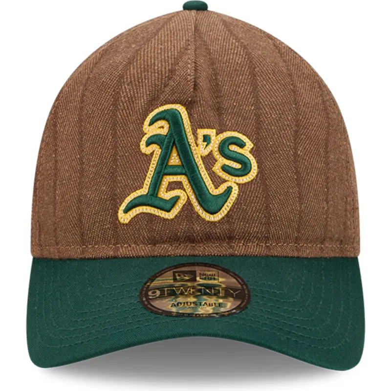 mutsid-kumer-pruun-reguleeritav-9twenty-a-frame-wool-pinstripe-oakland-athletics-mlb-new-era