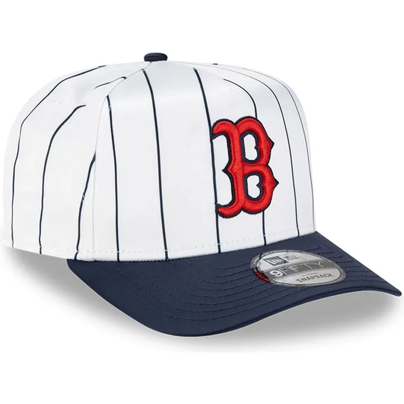mutsid-kumer-valge-snapback-9fifty-a-frame-satin-pinstripe-boston-red-sox-mlb-new-era