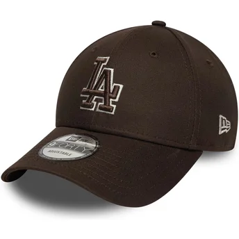New Era Curved Brim 9FORTY Outline Los Angeles Dodgers MLB Brown Adjustable Cap