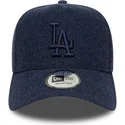 new-era-curved-brim-navy-blue-logo-9forty-e-frame-melton-los-angeles-dodgers-mlb-navy-blue-snapback-cap