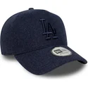 new-era-curved-brim-navy-blue-logo-9forty-e-frame-melton-los-angeles-dodgers-mlb-navy-blue-snapback-cap